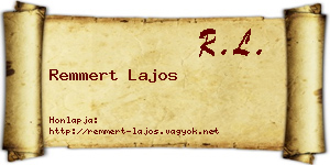 Remmert Lajos névjegykártya